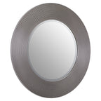 Dervio Grey Ribbed Round Wall Mirror