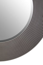 Dervio Grey Ribbed Round Wall Mirror