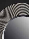Dervio Grey Ribbed Round Wall Mirror