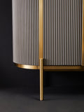 Dervio Grey Four Door Sideboard With Black Marble Top