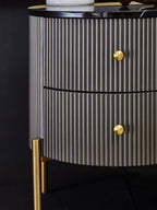 Dervio Grey Two Drawer Chest with Black Marble Top