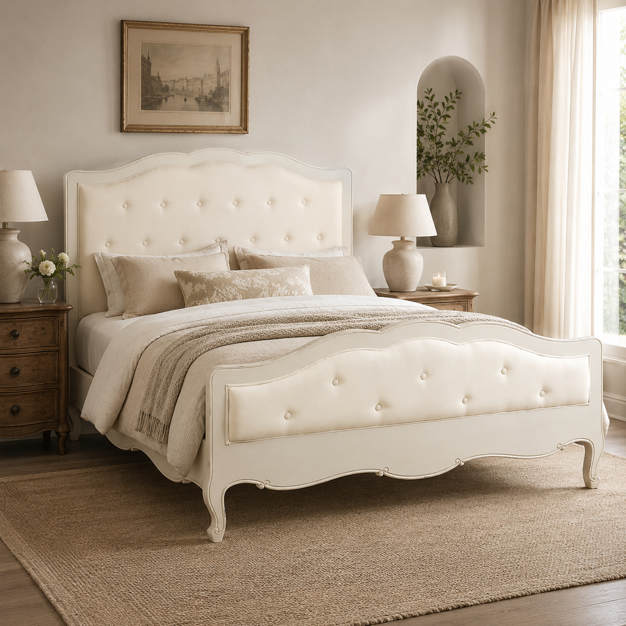 Loire White Kingsize Bed