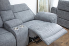 Owen Electric Recliner Sofa Grey Large Corner