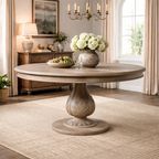 Rustic Washed 150cm Round Acorn Leg Dining Table