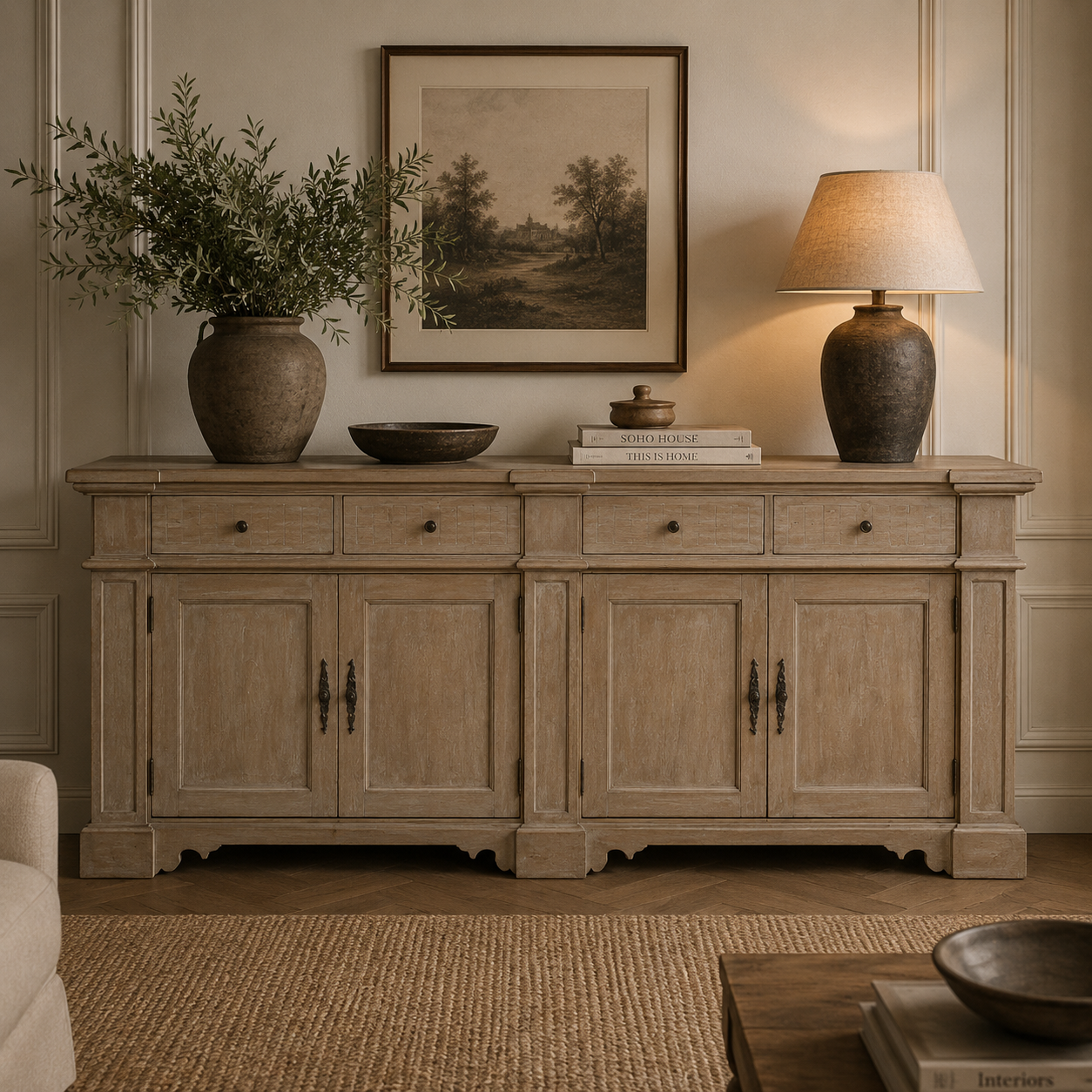 Rustic Classical Sideboard
