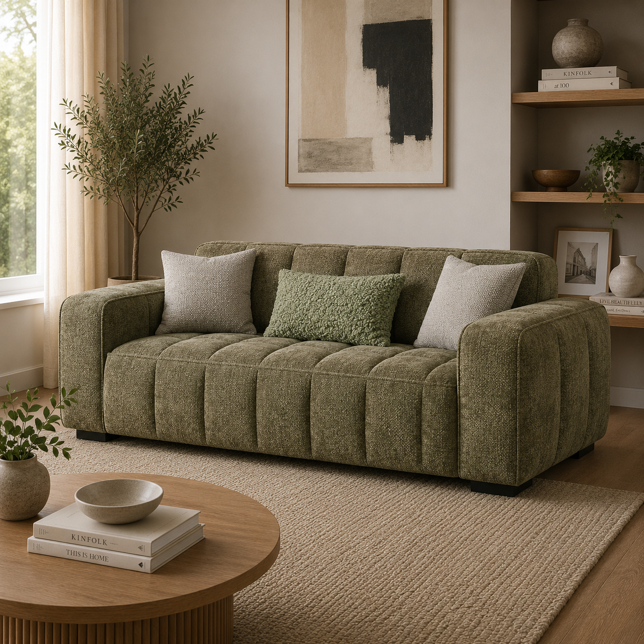 Paris Sofa Olive 3 Seater Sofa