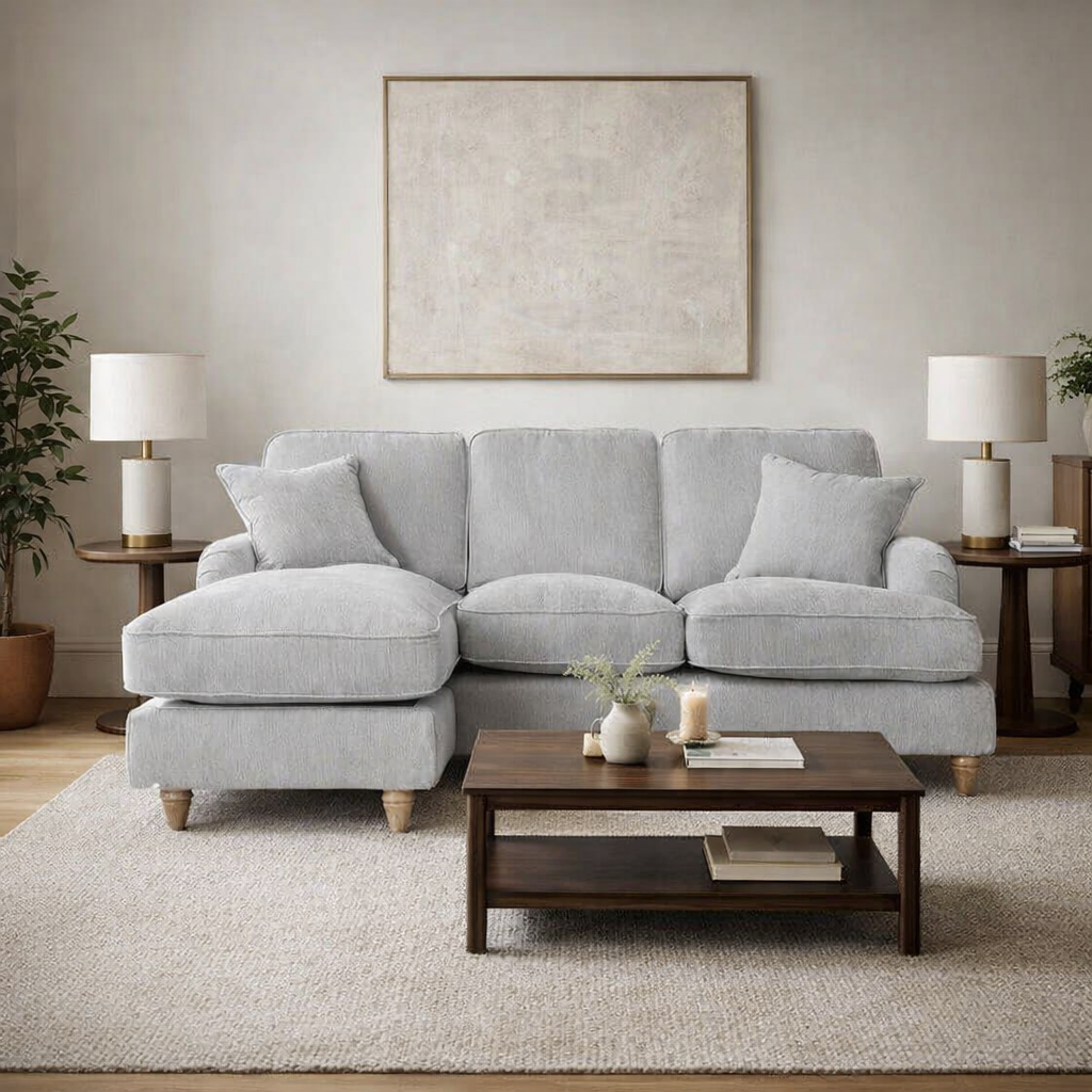Left Hand Chaise Sofa Manhattan Ice The Great Sofa Company | Piper | Vienna | Arthur | Emeline | Swift | Morris