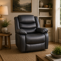 Conrad Manual Recliner Sofa Black Armchair