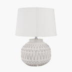 Anneli Warm White Aztec Texture Ceramic Table Lamp