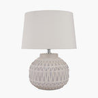 Anneli Warm White Aztec Texture Ceramic Table Lamp