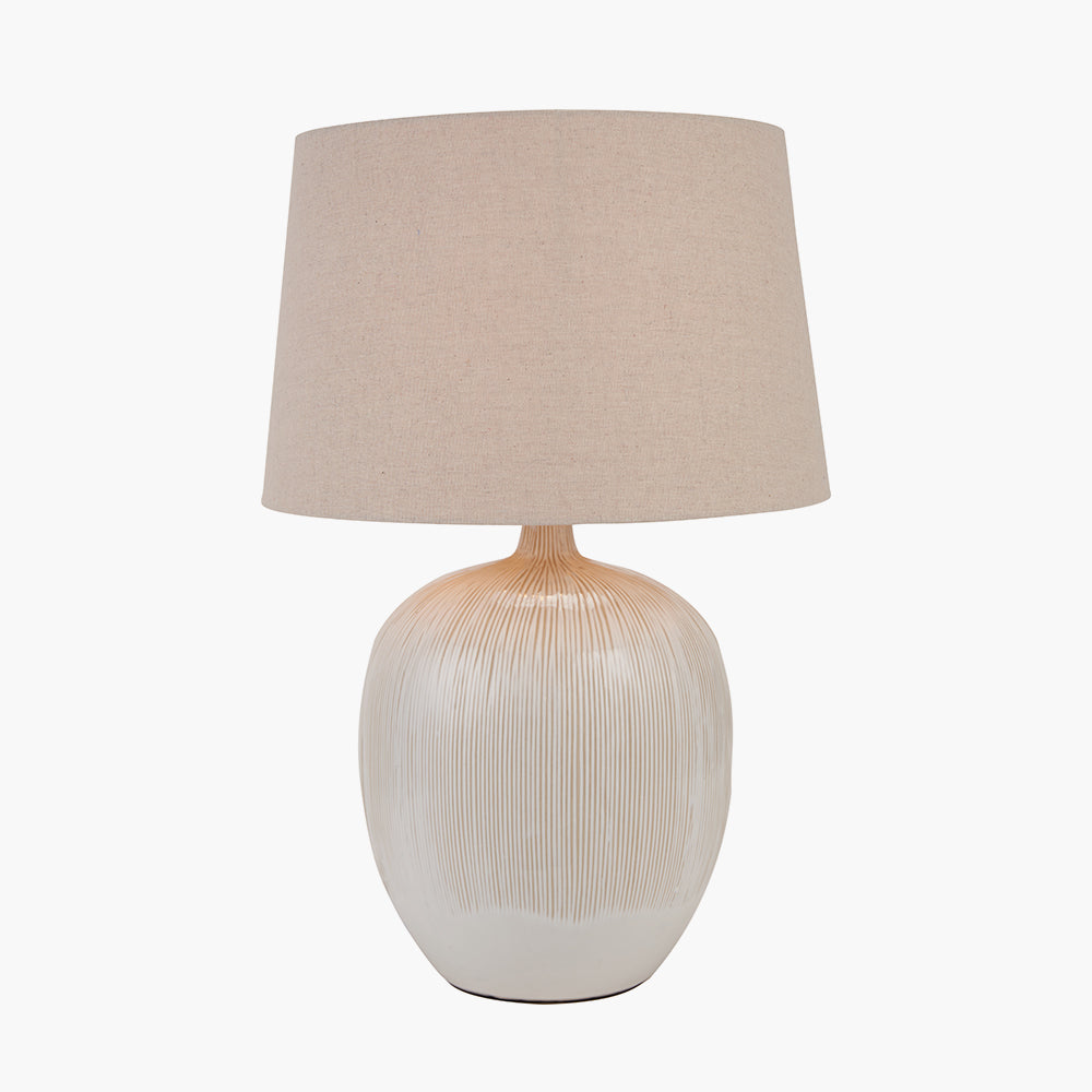 Greta Natural and Cream Textured Ceramic Table Lamp