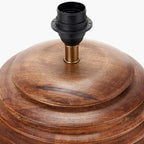 Pembury Brown Wash Large Turned Wood Table Lamp Base
