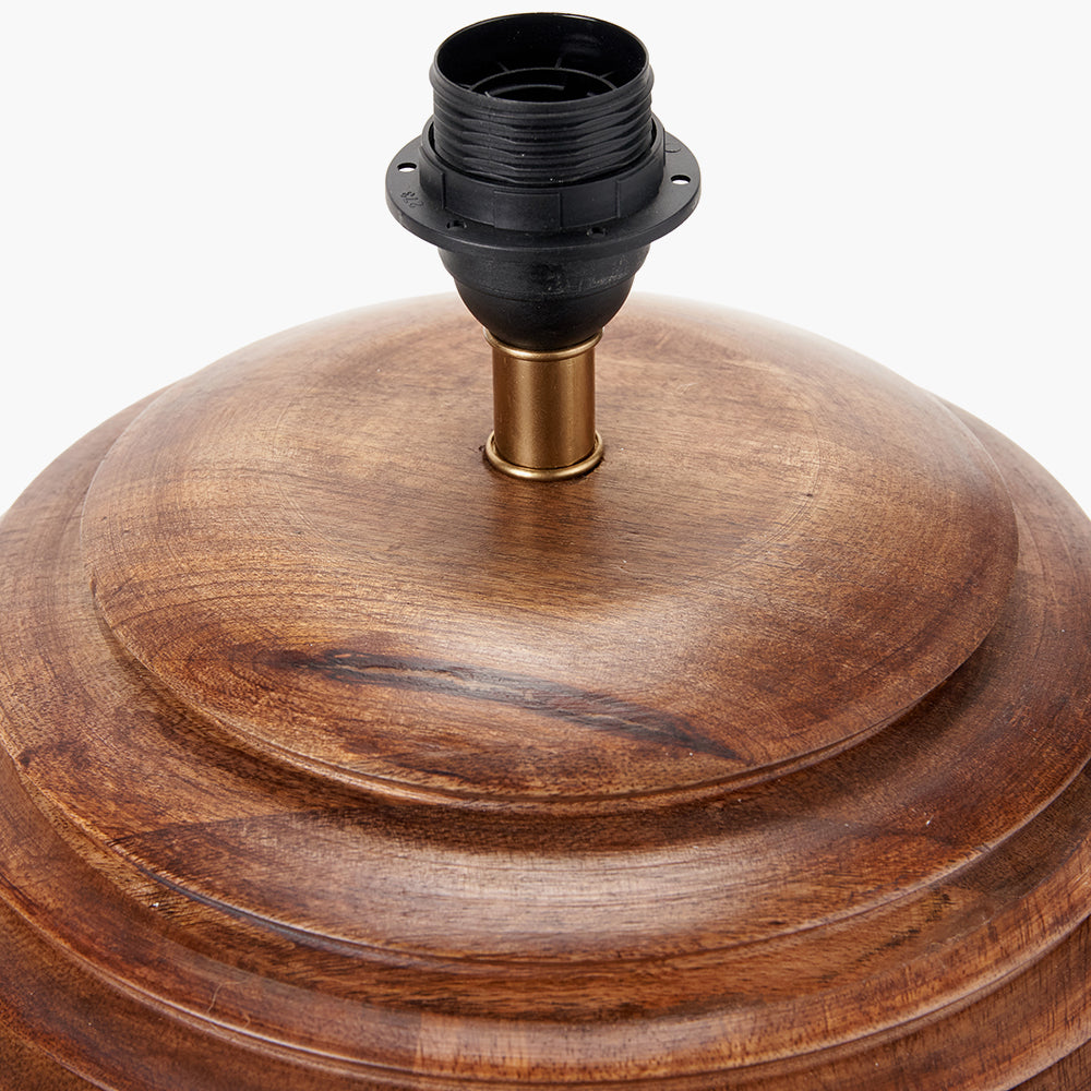 Pembury Brown Wash Large Turned Wood Table Lamp Base