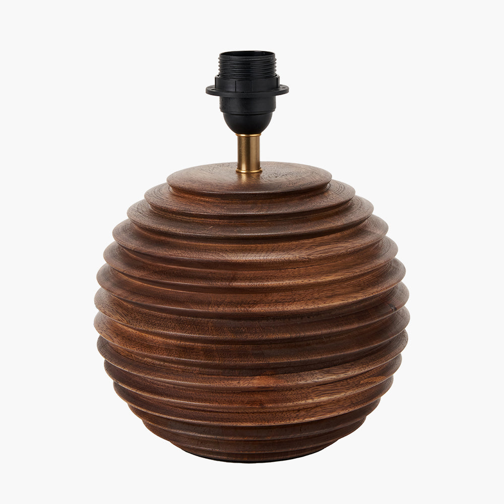 Pembury Brown Wash Turned Wood Table Lamp Base