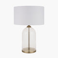 Cloche Clear Glass and Antique Brass Table Lamp