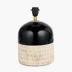 Lotta Black and Natural Stoneware Table Lamp Base