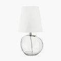 Hallie Clear Glass and White Shade Table Lamp