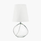 Hallie Clear Glass and White Shade Table Lamp
