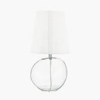 Hallie Clear Glass and White Shade Table Lamp