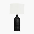 Anika Black Rattan Bottle Table Lamp