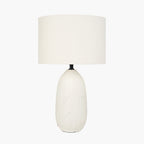 Erika White Vintage Textured Ceramic Table Lamp