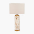 Carrara Natural Stone Effect Ceramic Tall Table Lamp