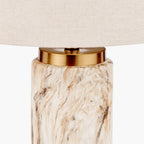 Carrara Natural Stone Effect Ceramic Tall Table Lamp