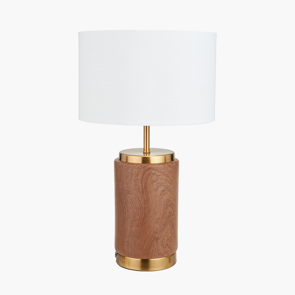 Carrara Wood Effect Ceramic Table Lamp