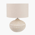 Cassius Warm White Textured Glazed Ceramic Table Lamp