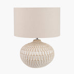 Cassius Warm White Textured Glazed Ceramic Table Lamp