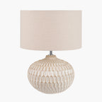 Cassius Warm White Textured Glazed Ceramic Table Lamp