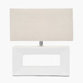 Block White Ceramic Rectangular Table Lamp