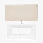 Block White Ceramic Rectangular Table Lamp