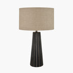 Draydon Black Wash Mango Wood Textured Cone Table Lamp