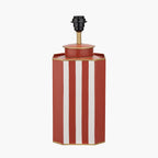 Raya Cinnamon and White Hand Painted Metal Table Lamp Base