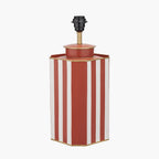 Raya Cinnamon and White Hand Painted Metal Table Lamp Base