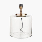 Josie Clear Glass and Antique Brass Metal Large Table Lamp Base