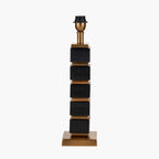 Maximo Matt Black and Antique Brass Cube Design Table Lamp Base
