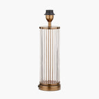 Ciara Clear Glass and Antique Brass Metal Table Lamp Base