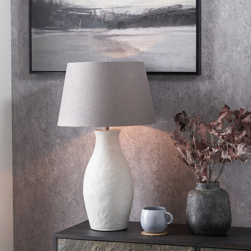 Eirene White Textured Stoneware Table Lamp Base