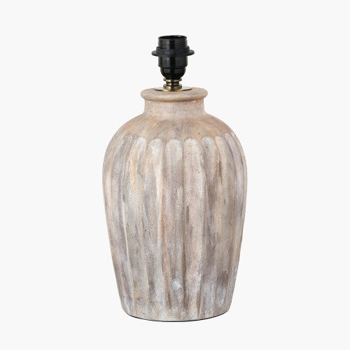 Ambrosia Natural Grooved Stoneware Table Lamp Base