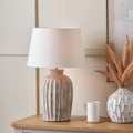 Ambrosia Natural Grooved Stoneware Table Lamp Base