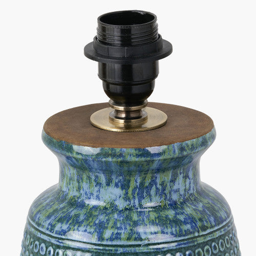 Theano Dot Design Blue Glaze Table Lamp Base