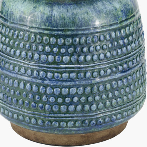 Theano Dot Design Blue Glaze Table Lamp Base