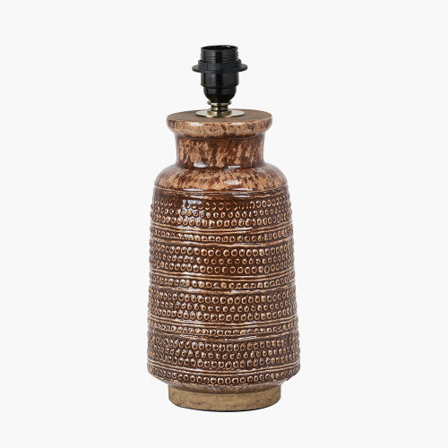 Theano Dot Design Brown Glaze Tall Table Lamp Base