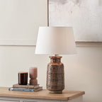 Theano Dot Design Brown Glaze Tall Table Lamp Base
