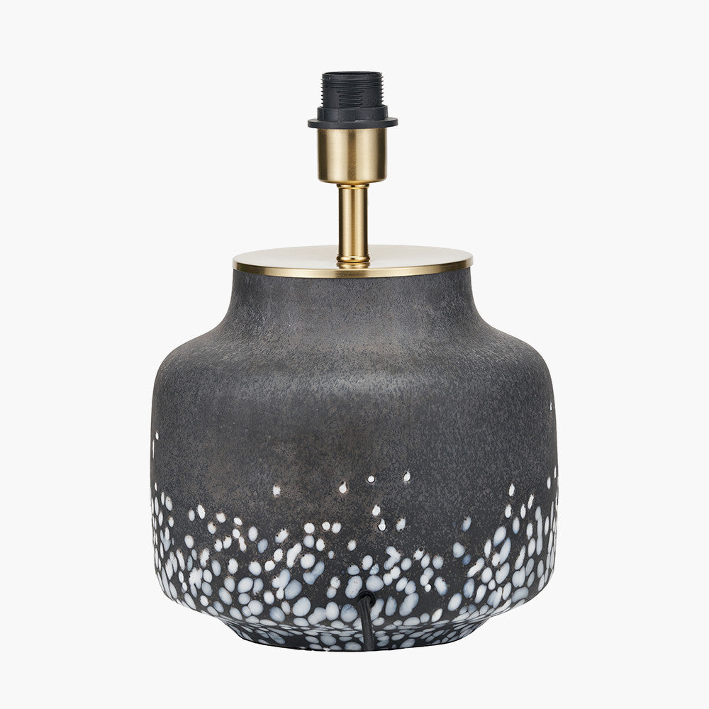 Etna Black and White Glass Table Lamp Base