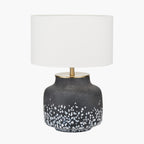 Etna Black and White Glass Table Lamp Base