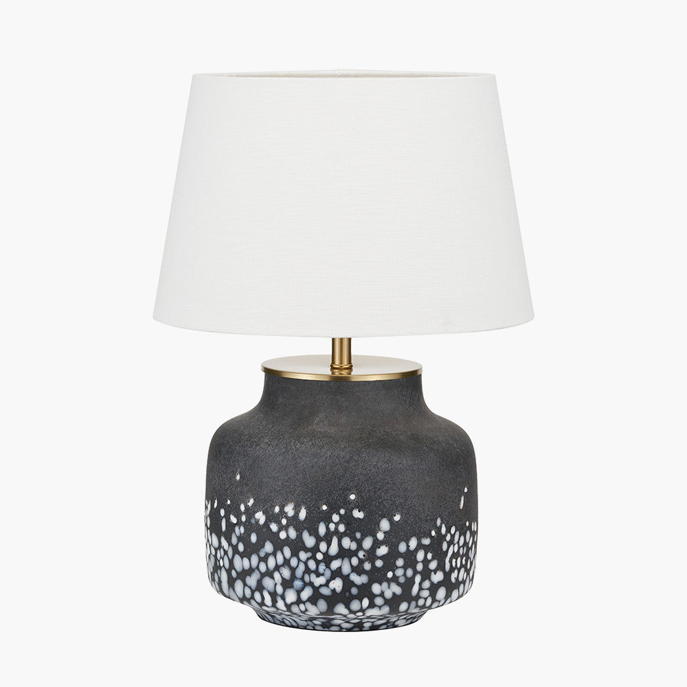 Etna Black and White Glass Table Lamp Base