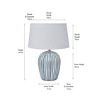 Cannes Blue and White Stripe Ceramic Table Lamp